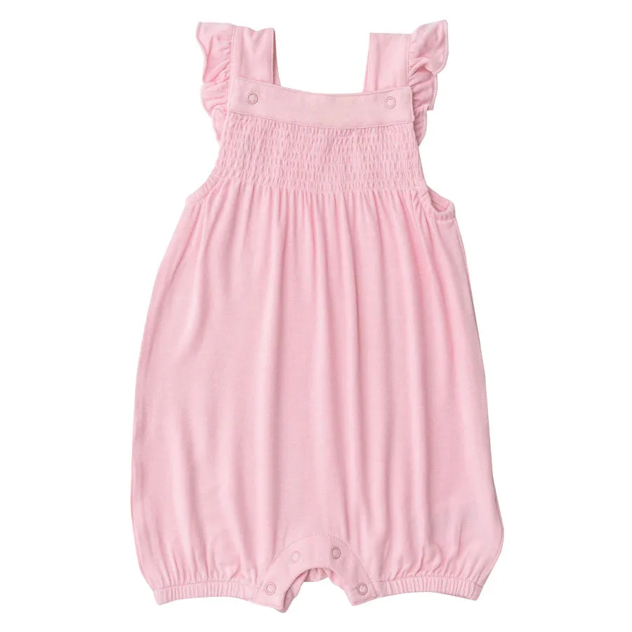 Rose Shadow Overall Shortie - Pink