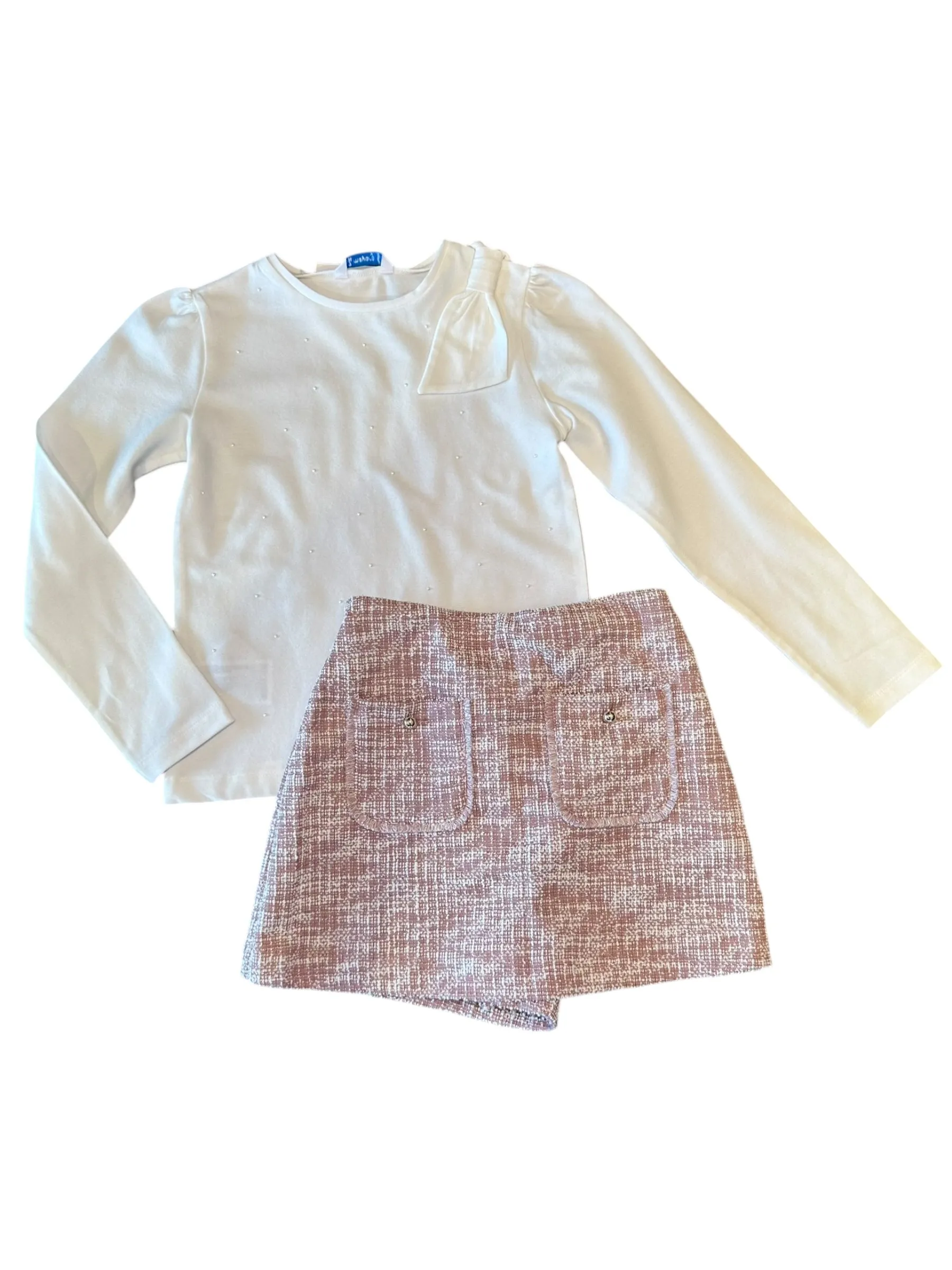 Rose Tweed Skort