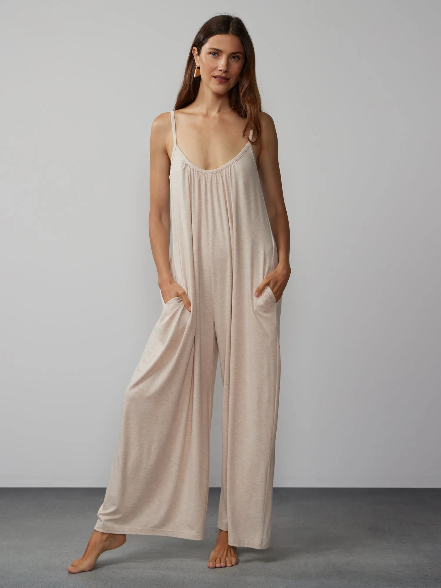 Scoop Neck Wide Leg Lounge Jumpsuit