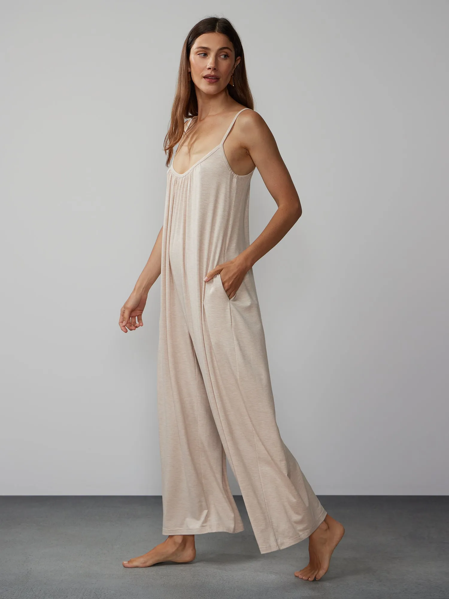 Scoop Neck Wide Leg Lounge Jumpsuit