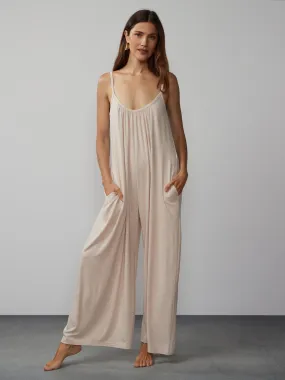 Scoop Neck Wide Leg Lounge Jumpsuit