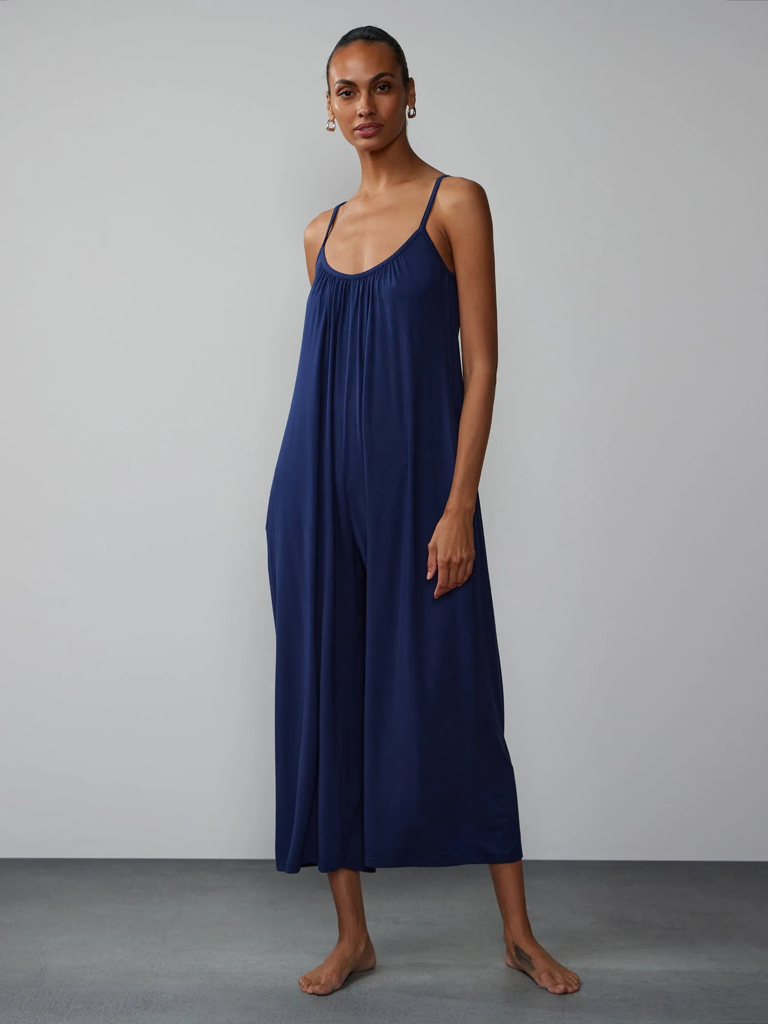Scoop Neck Wide Leg Lounge Jumpsuit