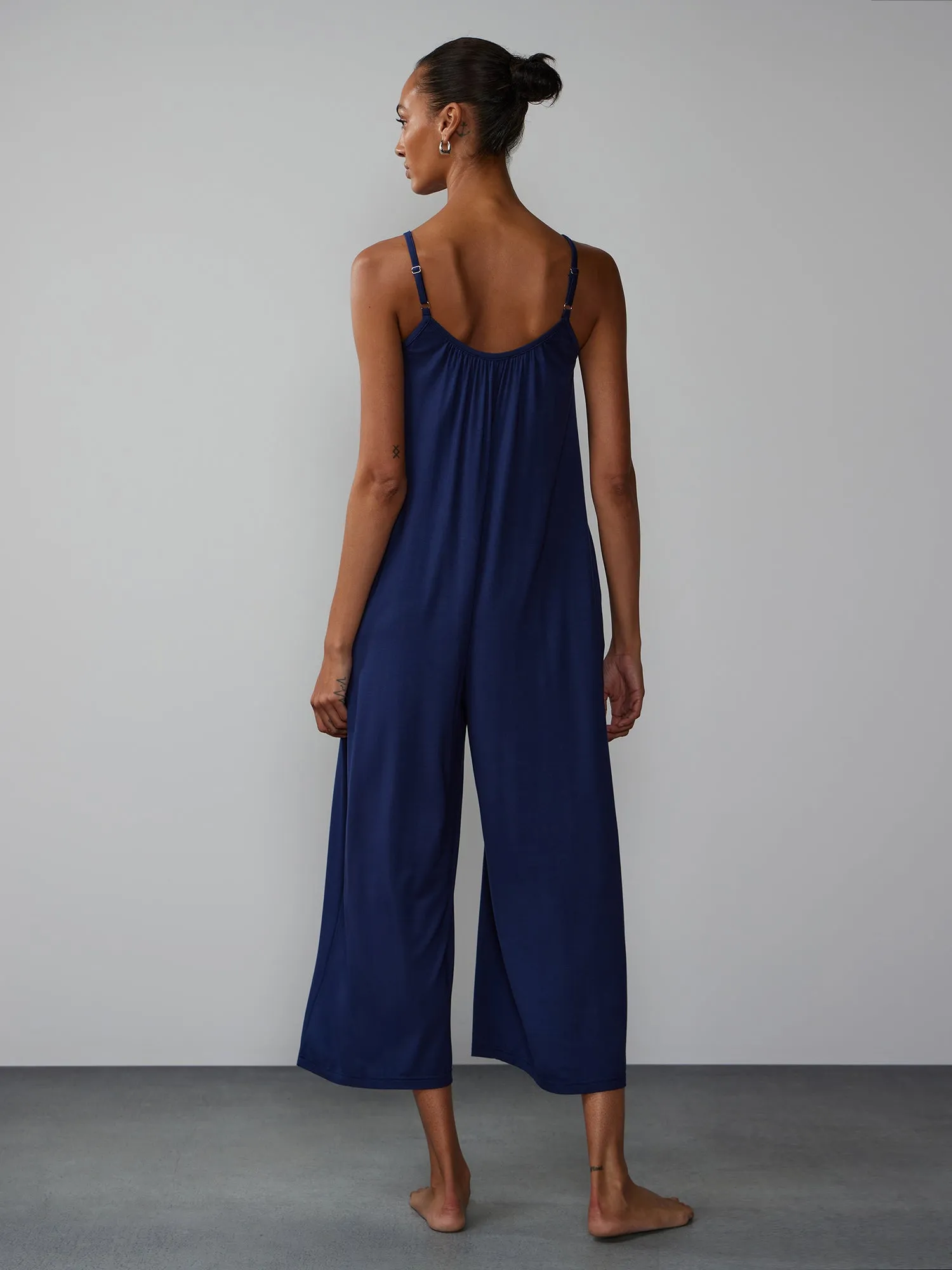 Scoop Neck Wide Leg Lounge Jumpsuit