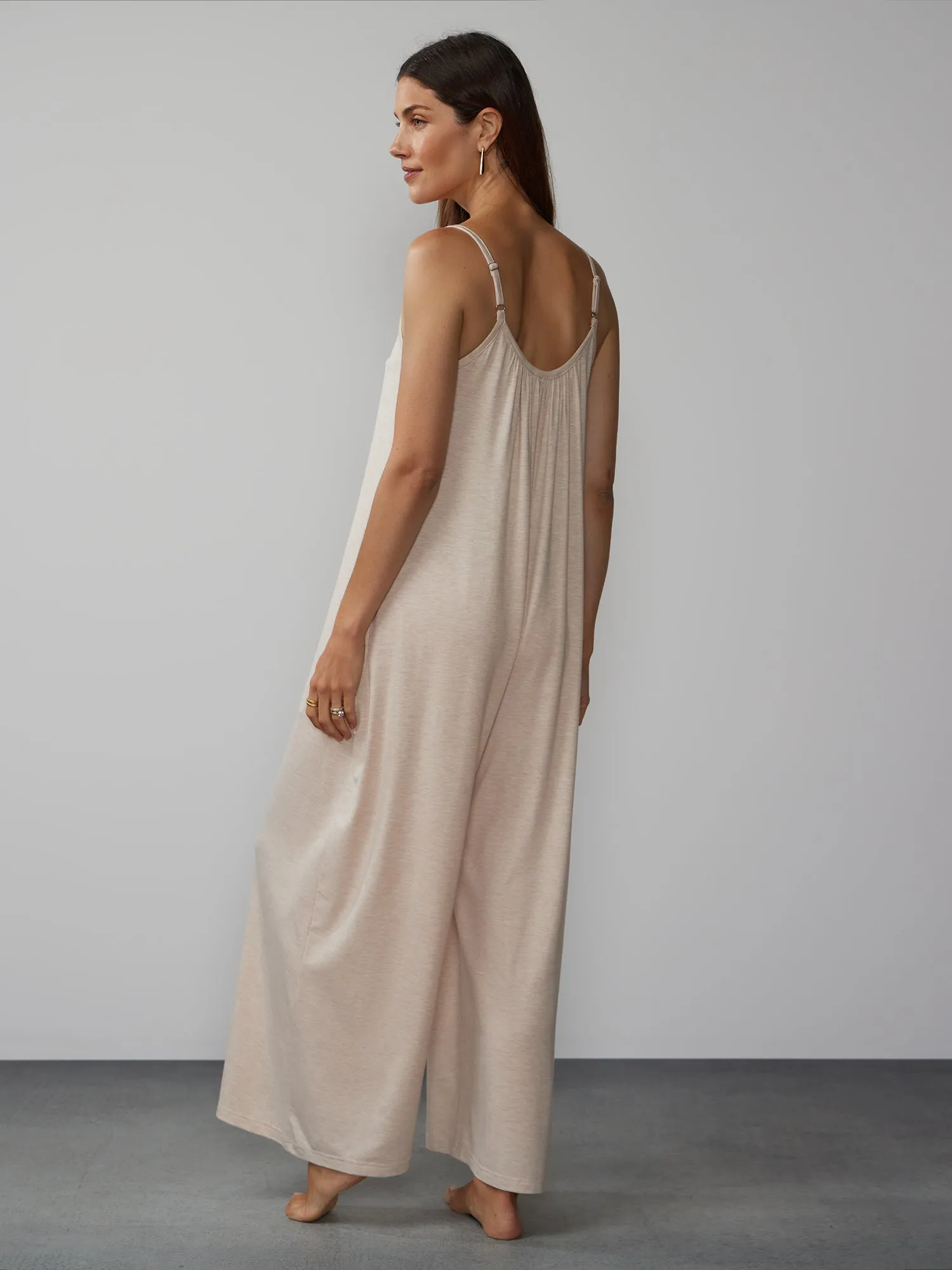 Scoop Neck Wide Leg Lounge Jumpsuit
