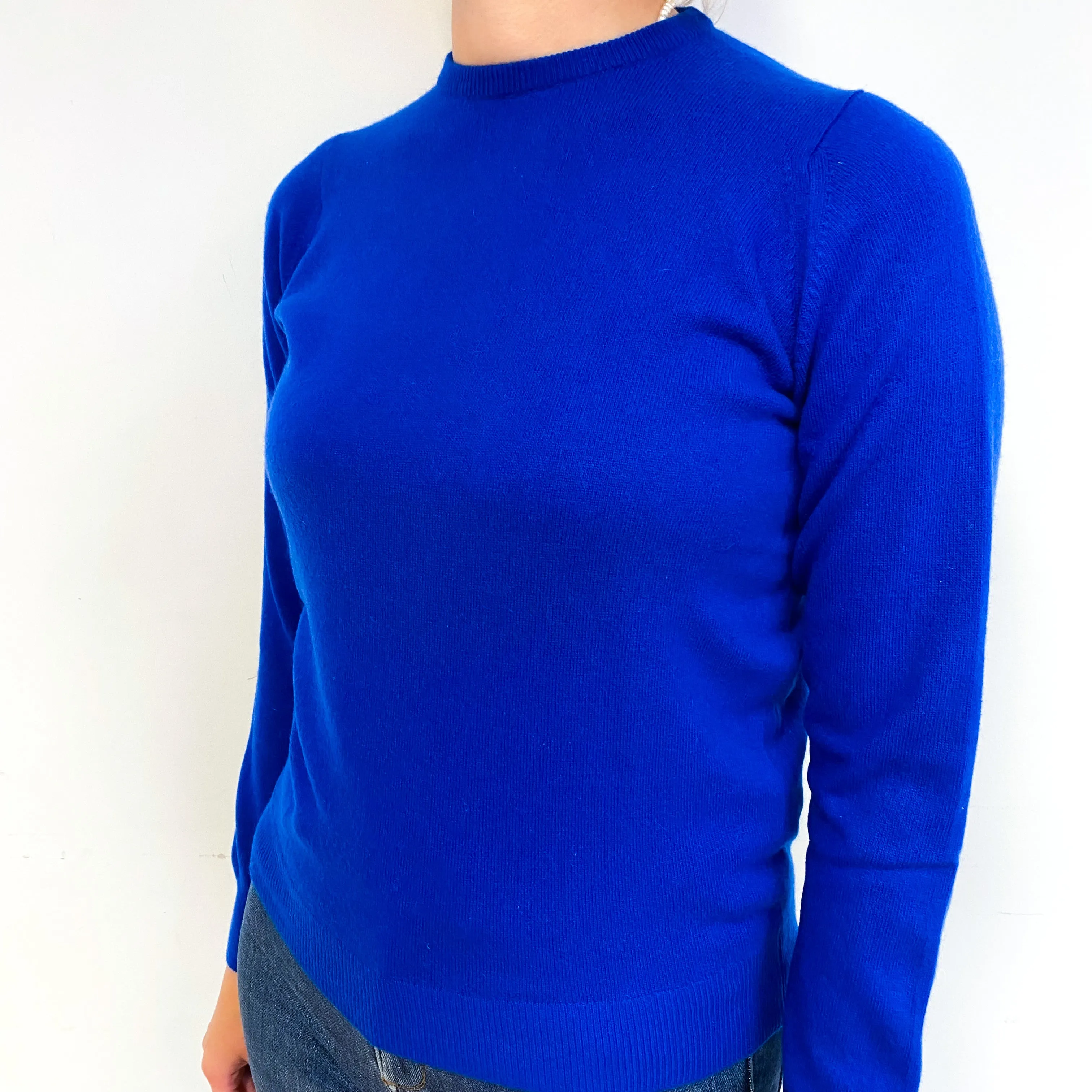 Scottish Admiral Blue Cashmere Crew Neck Jumper Small