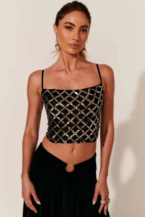 Sequin Cropped Top