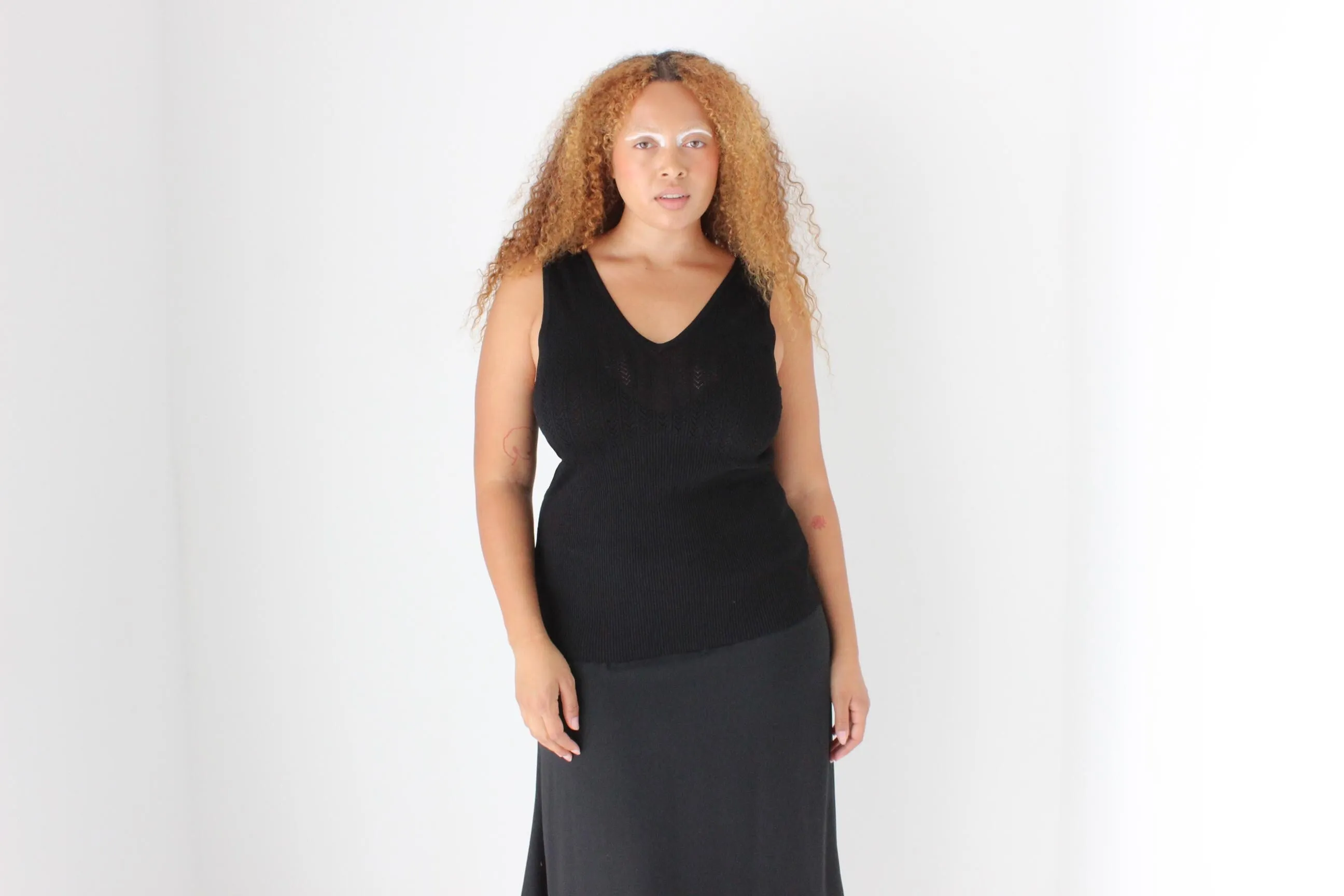 Sexy Stretch Knit V Neck Fitted Tank