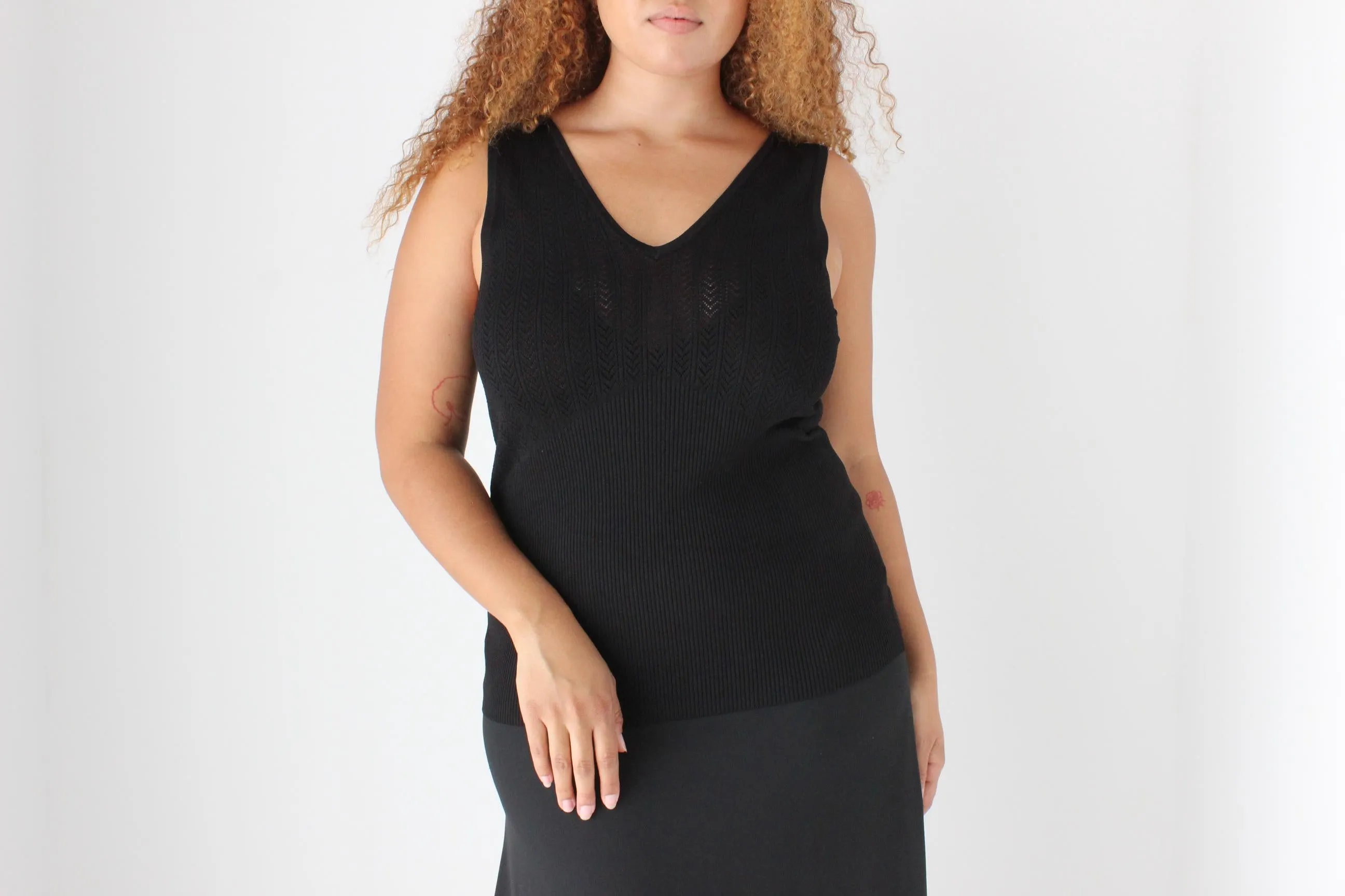 Sexy Stretch Knit V Neck Fitted Tank