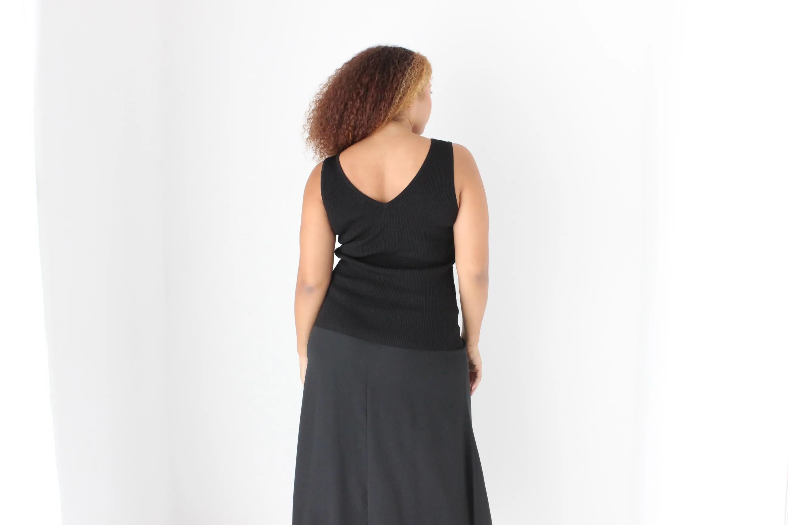 Sexy Stretch Knit V Neck Fitted Tank