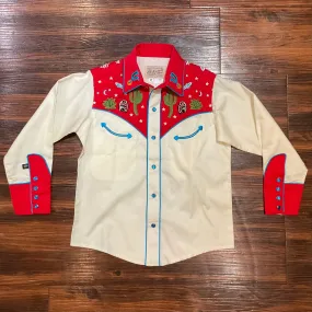 Shirt red space cowboy 8807