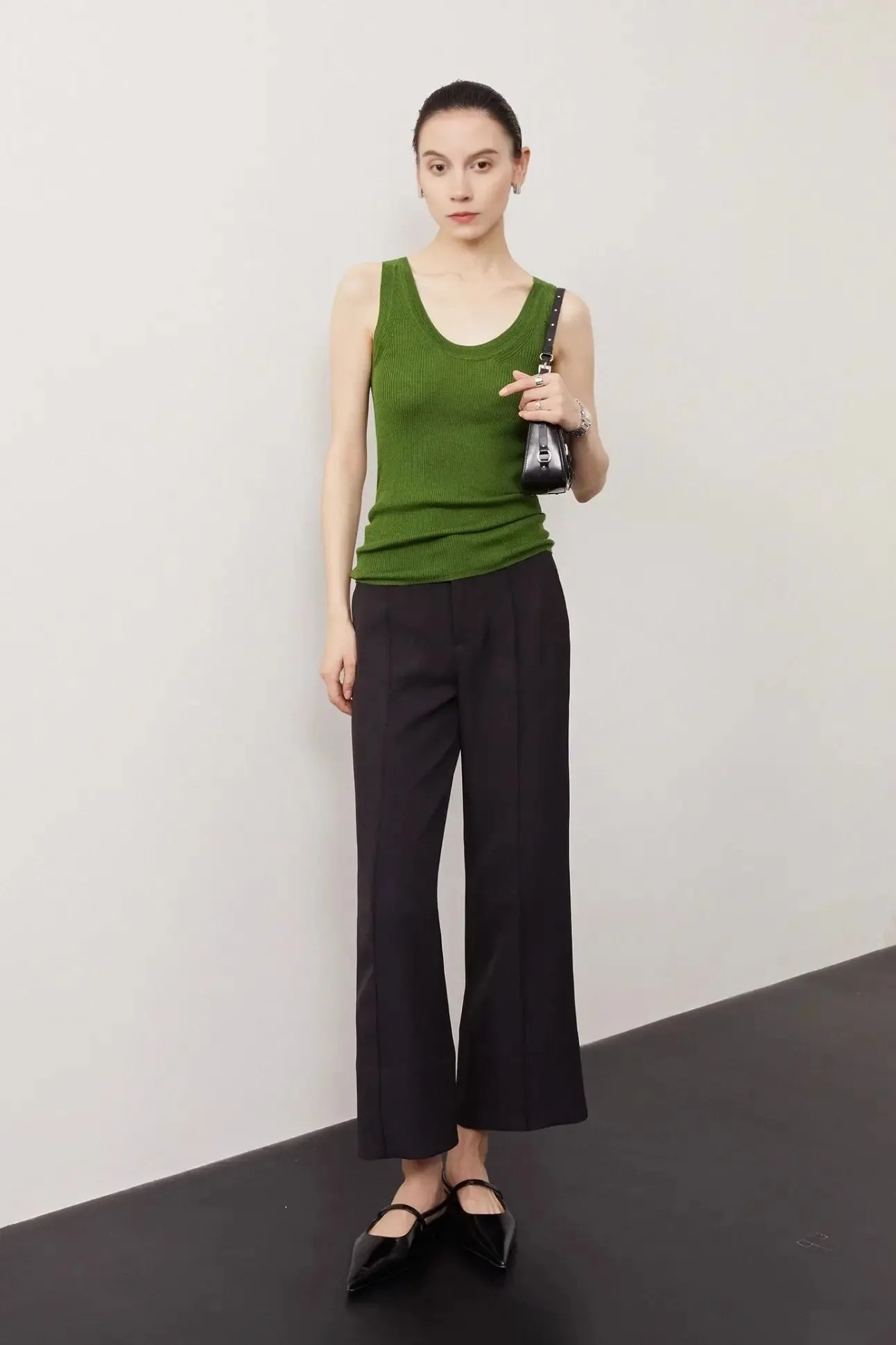 Silk & Wool V-Neck Knit Tank Top