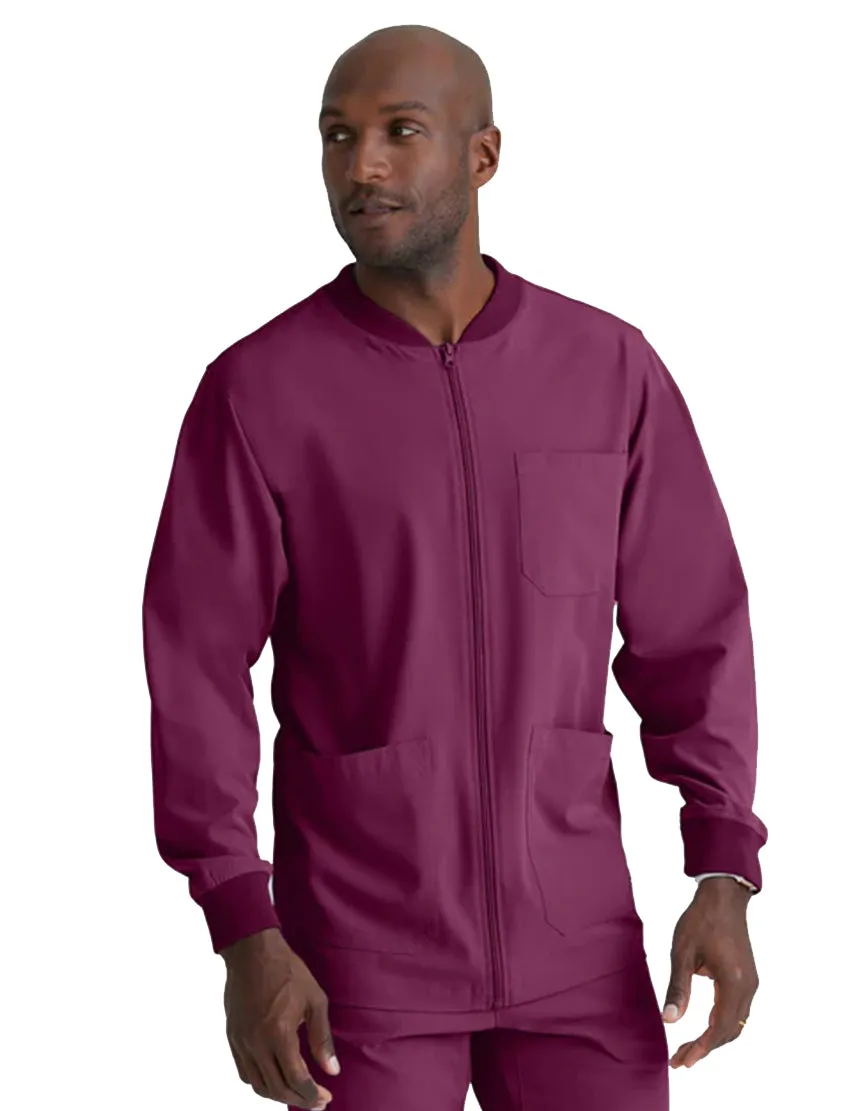 SKECHERS™ by Barco Structure 3-Pocket Crewneck Warmup Scrub Jacket