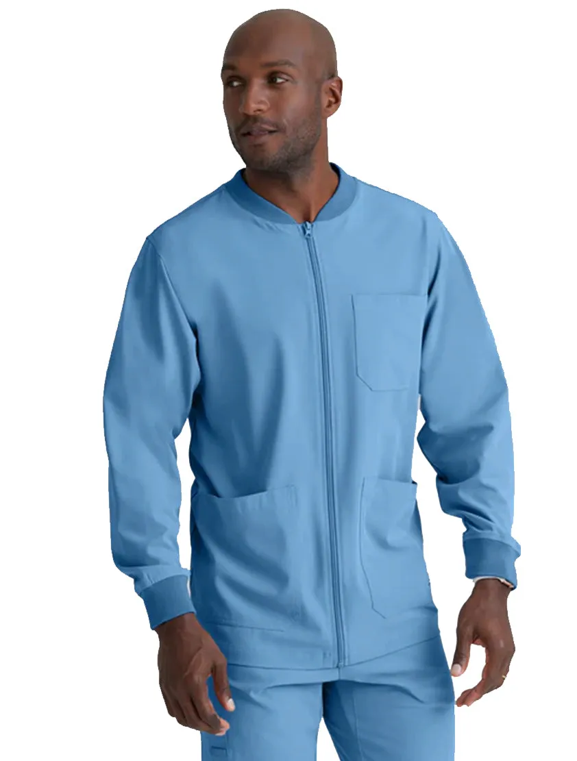 SKECHERS™ by Barco Structure 3-Pocket Crewneck Warmup Scrub Jacket