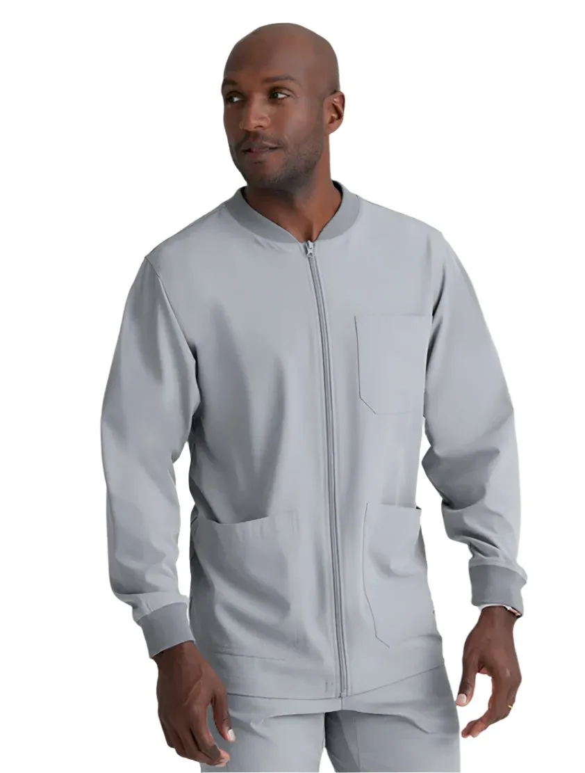 SKECHERS™ by Barco Structure 3-Pocket Crewneck Warmup Scrub Jacket