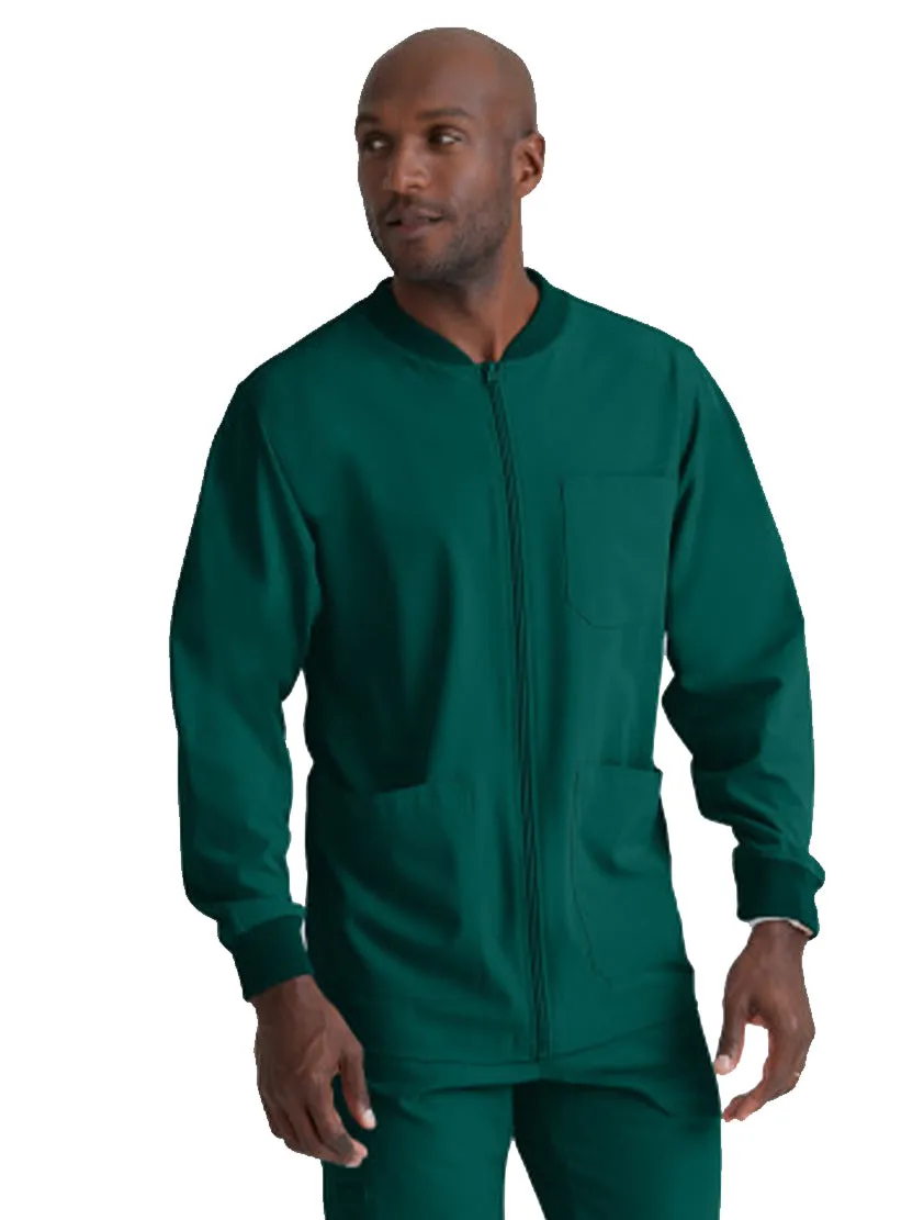 SKECHERS™ by Barco Structure 3-Pocket Crewneck Warmup Scrub Jacket