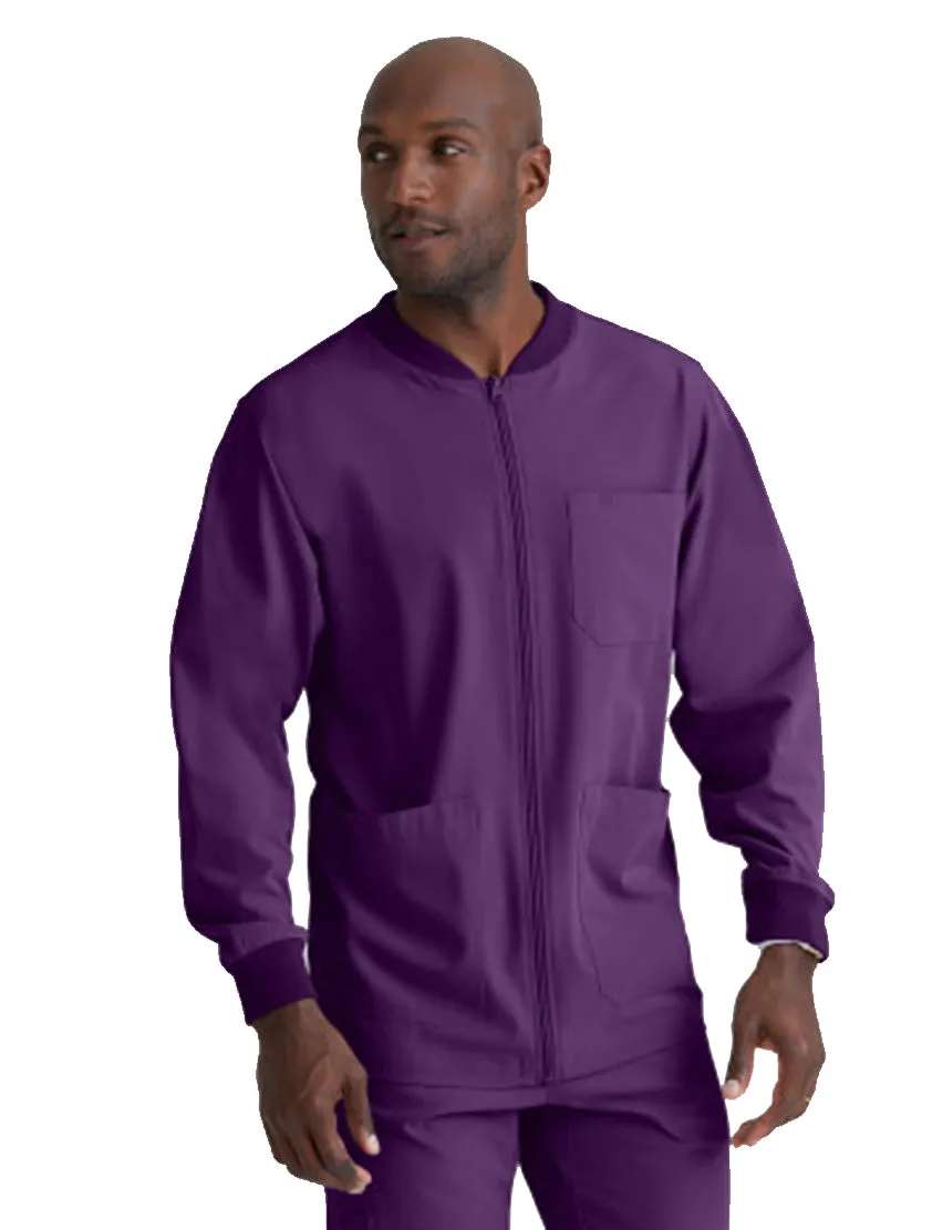 SKECHERS™ by Barco Structure 3-Pocket Crewneck Warmup Scrub Jacket