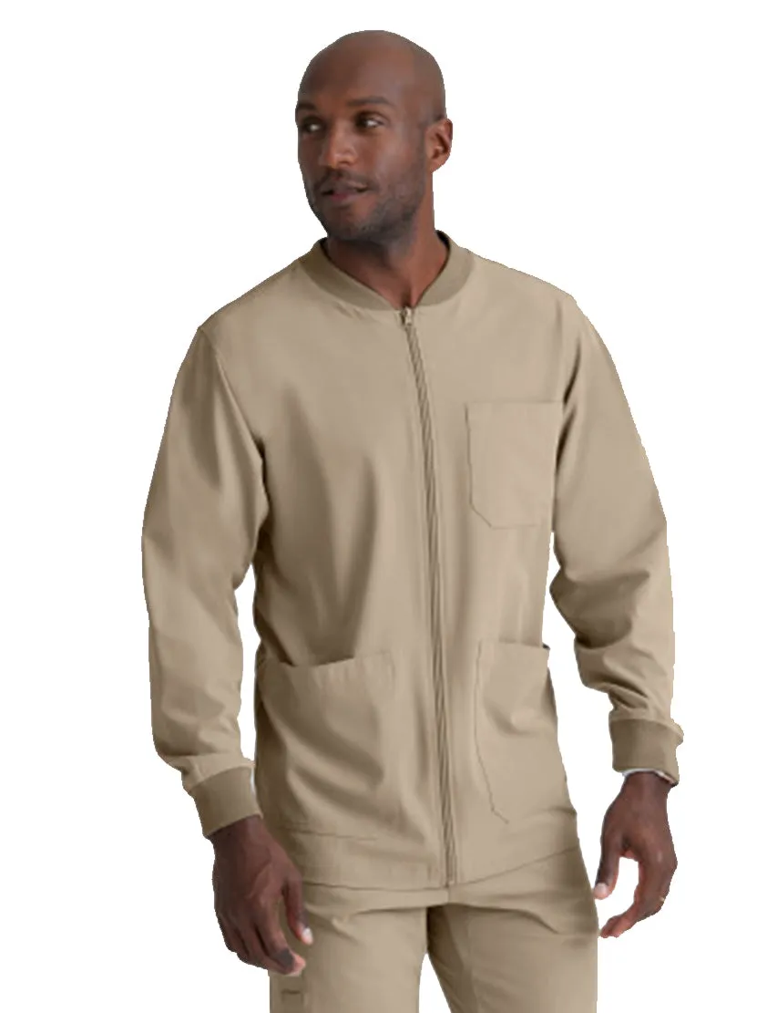 SKECHERS™ by Barco Structure 3-Pocket Crewneck Warmup Scrub Jacket