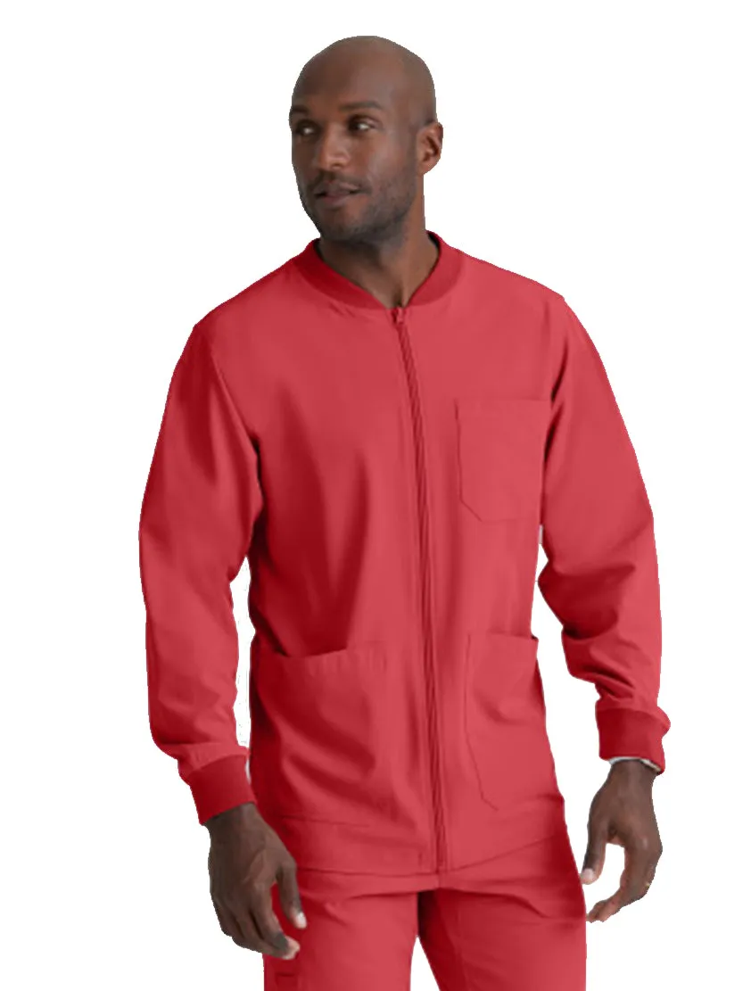 SKECHERS™ by Barco Structure 3-Pocket Crewneck Warmup Scrub Jacket