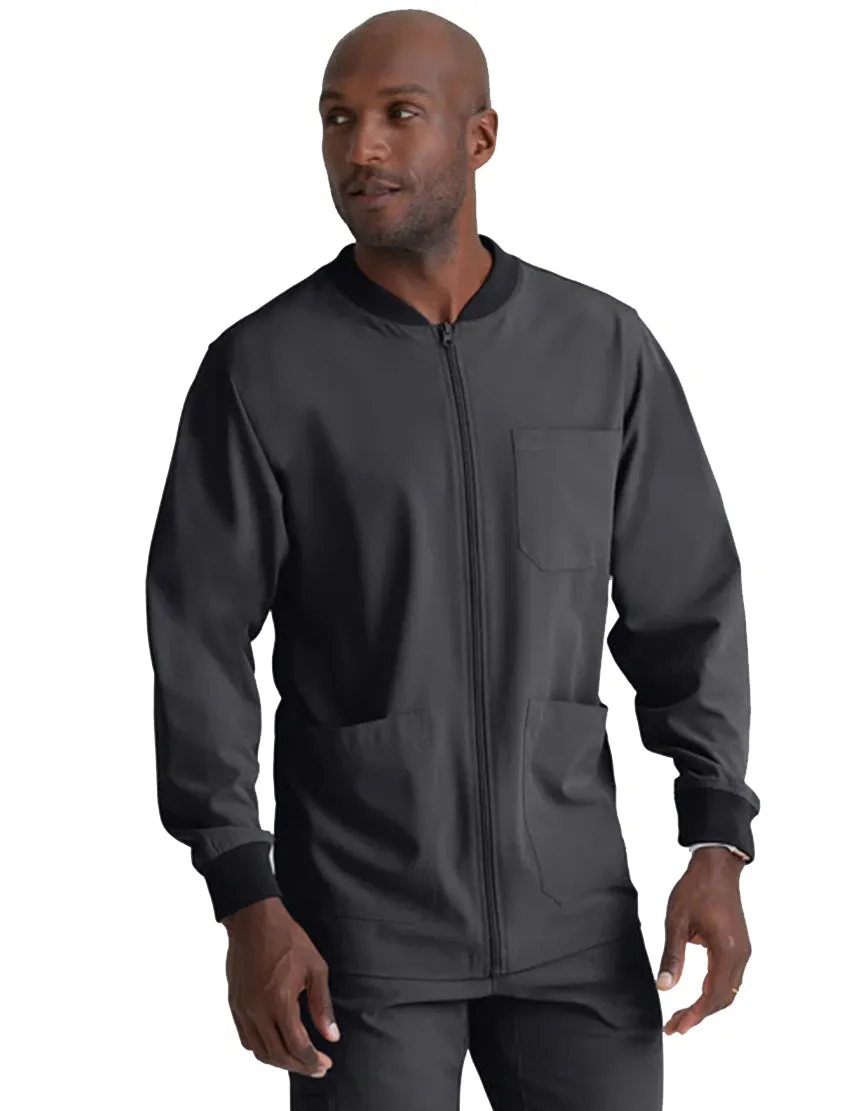 SKECHERS™ by Barco Structure 3-Pocket Crewneck Warmup Scrub Jacket