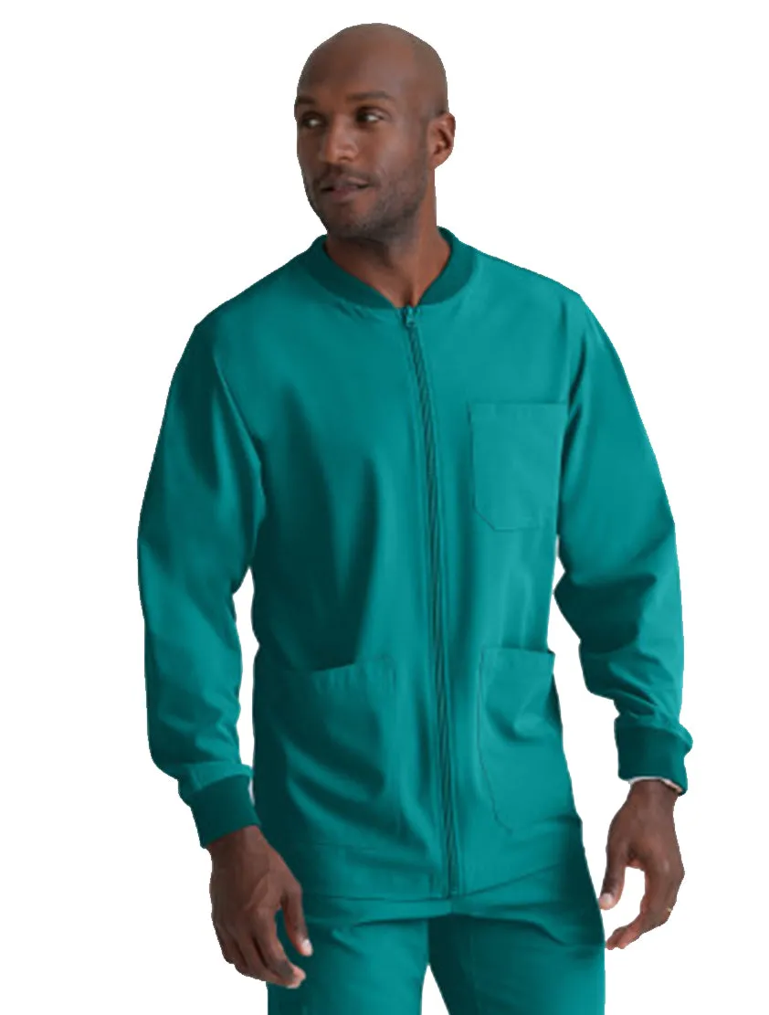 SKECHERS™ by Barco Structure 3-Pocket Crewneck Warmup Scrub Jacket