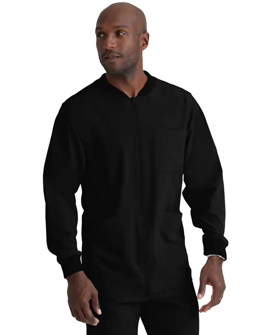 SKECHERS™ by Barco Structure 3-Pocket Crewneck Warmup Scrub Jacket