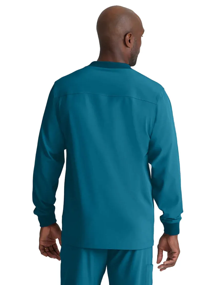 SKECHERS™ by Barco Structure 3-Pocket Crewneck Warmup Scrub Jacket
