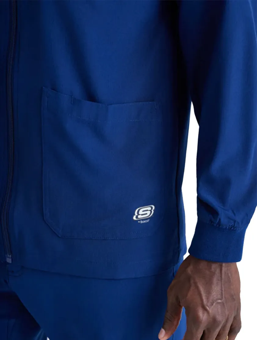 SKECHERS™ by Barco Structure 3-Pocket Crewneck Warmup Scrub Jacket
