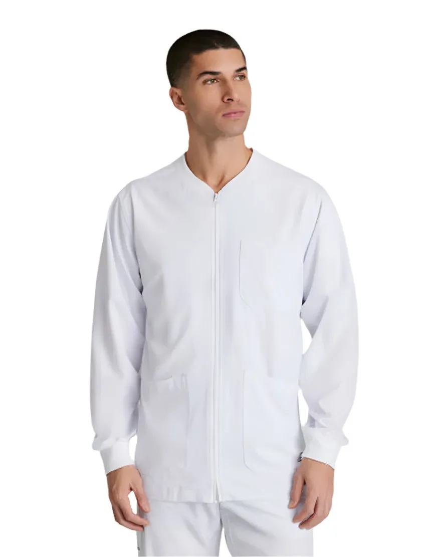 SKECHERS™ by Barco Structure 3-Pocket Crewneck Warmup Scrub Jacket