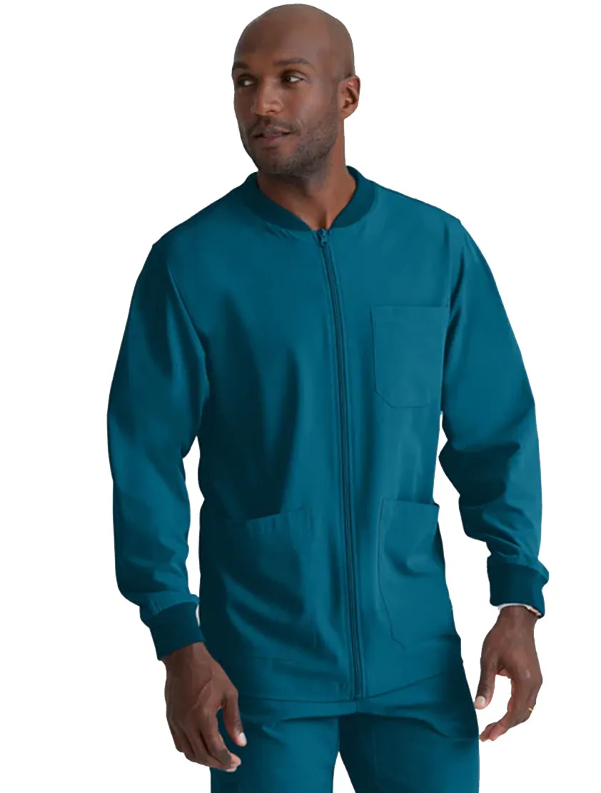 SKECHERS™ by Barco Structure 3-Pocket Crewneck Warmup Scrub Jacket
