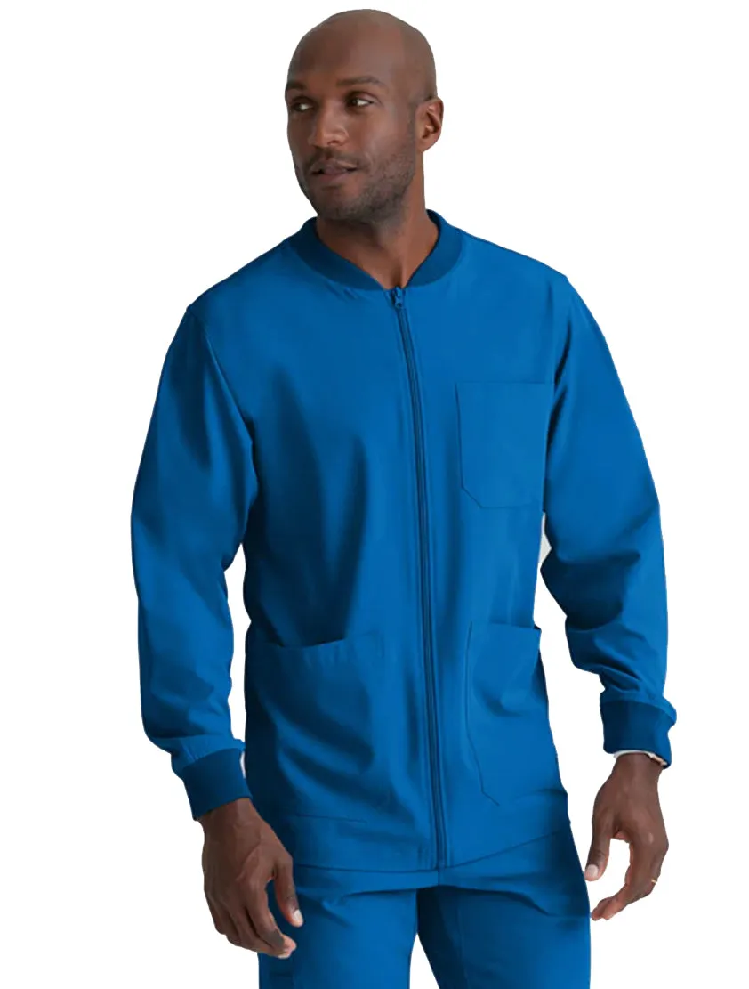 SKECHERS™ by Barco Structure 3-Pocket Crewneck Warmup Scrub Jacket
