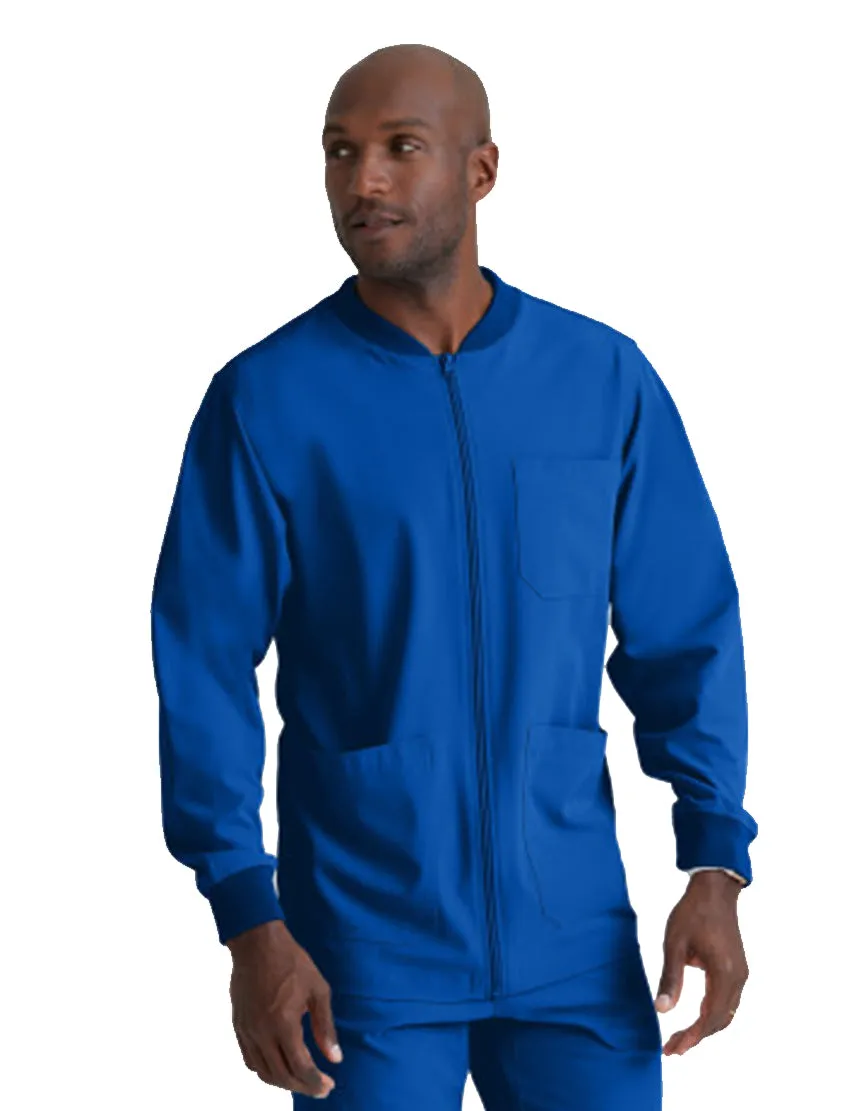 SKECHERS™ by Barco Structure 3-Pocket Crewneck Warmup Scrub Jacket