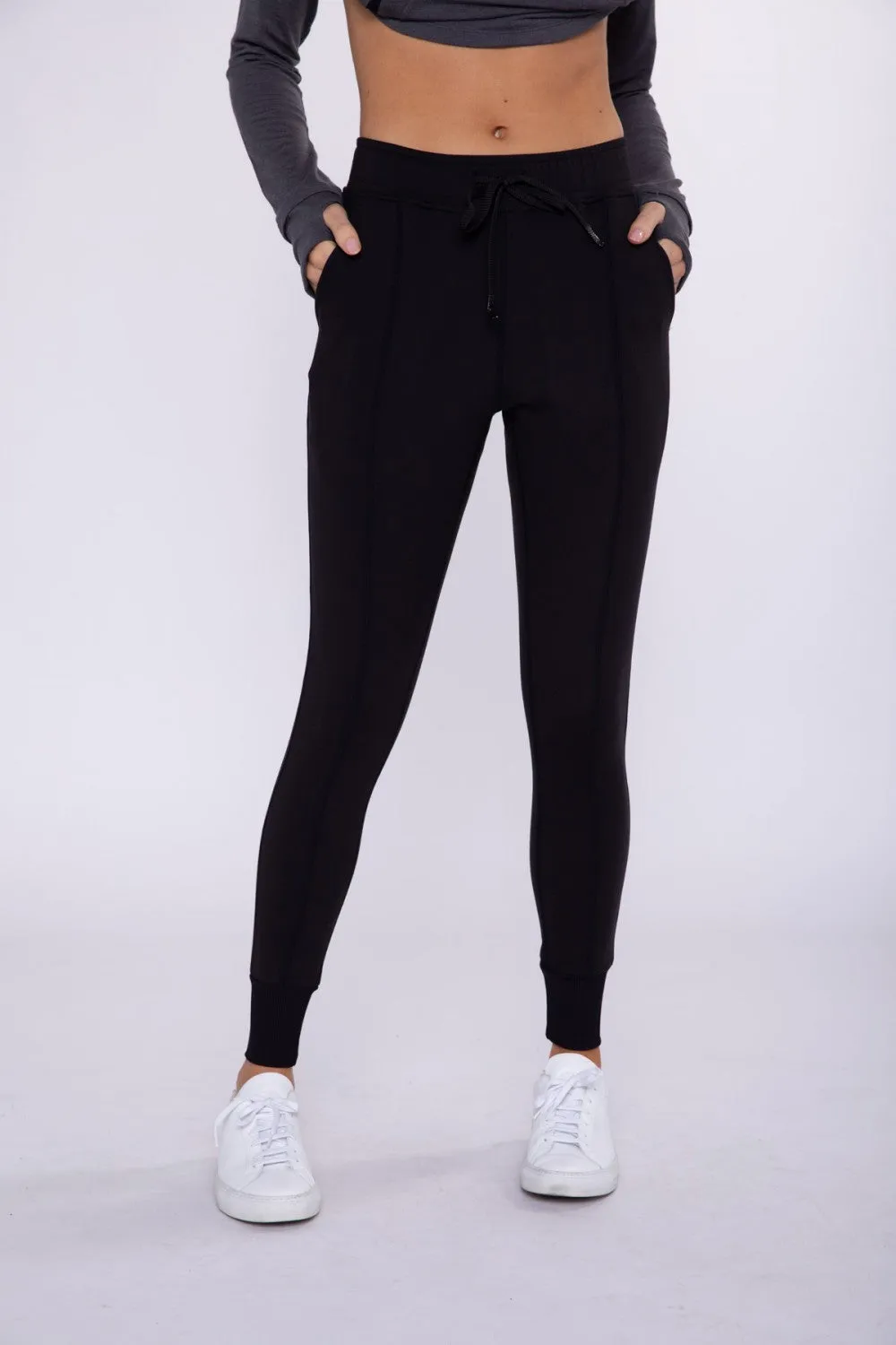 Slim Fit Paneled Joggers Black