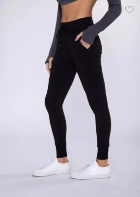 Slim Fit Paneled Joggers Black