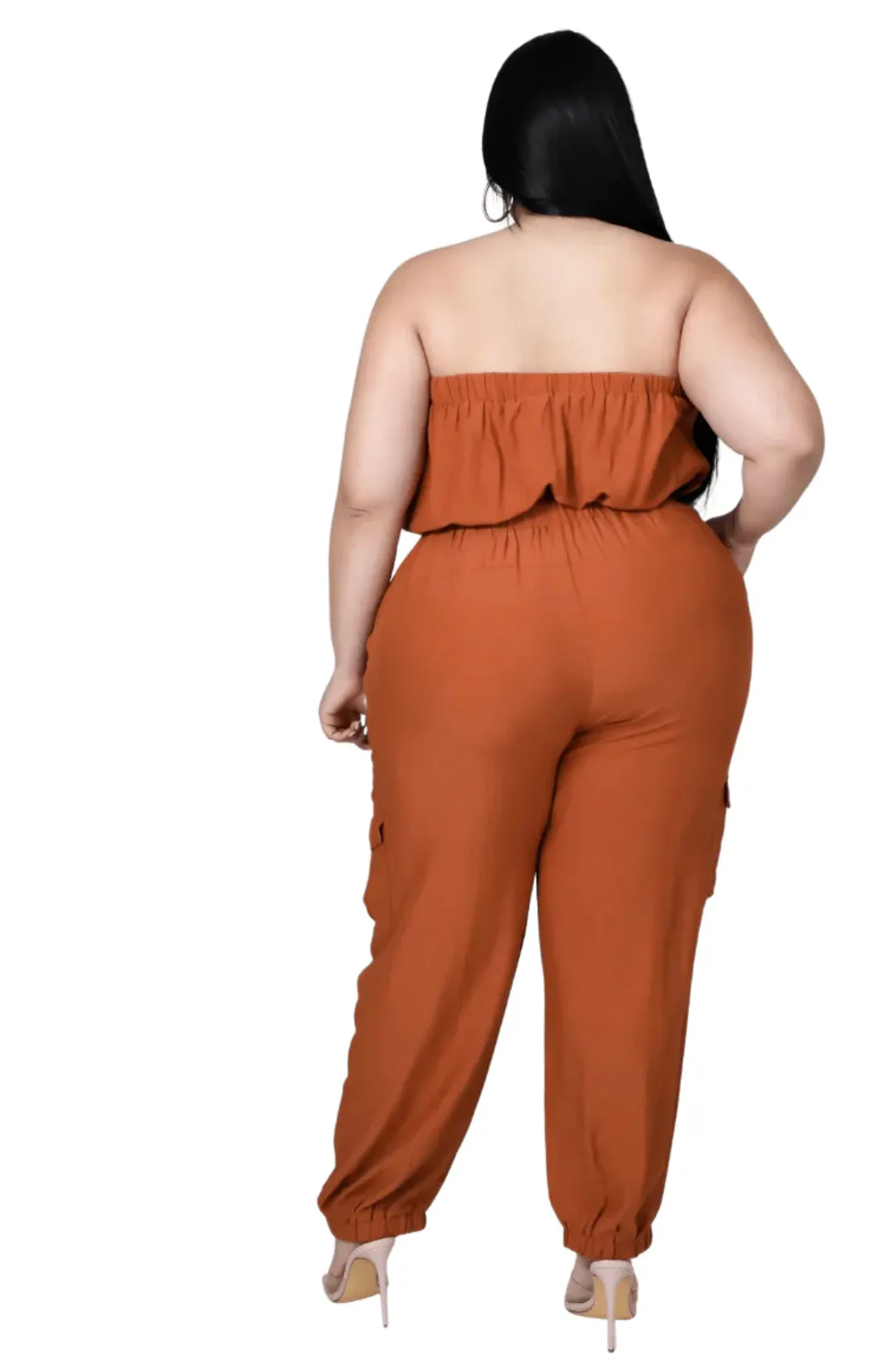 Strapless Jumpsuit - Cognac