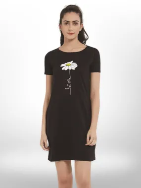 Stylish Summer Flower Printed Women's  Long T-shirt