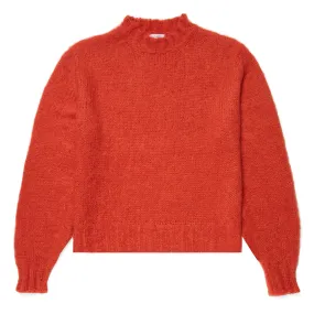 Sunspel Womens Mohair Silk Crew Neck Jumper Magma