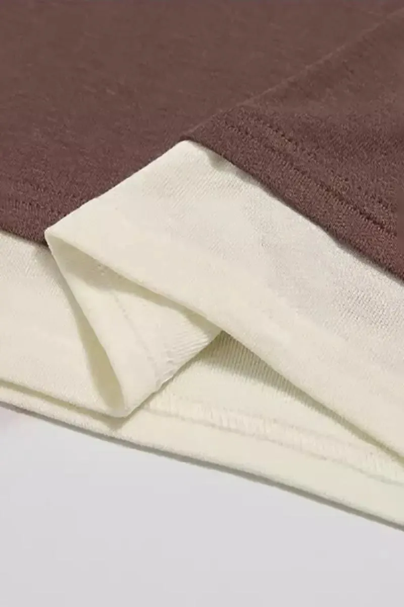 Tencel Wool Double Layered Crew Neck Knit Top