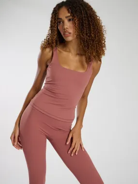 The 'Mould' scoop built in bra vest in dusty pink