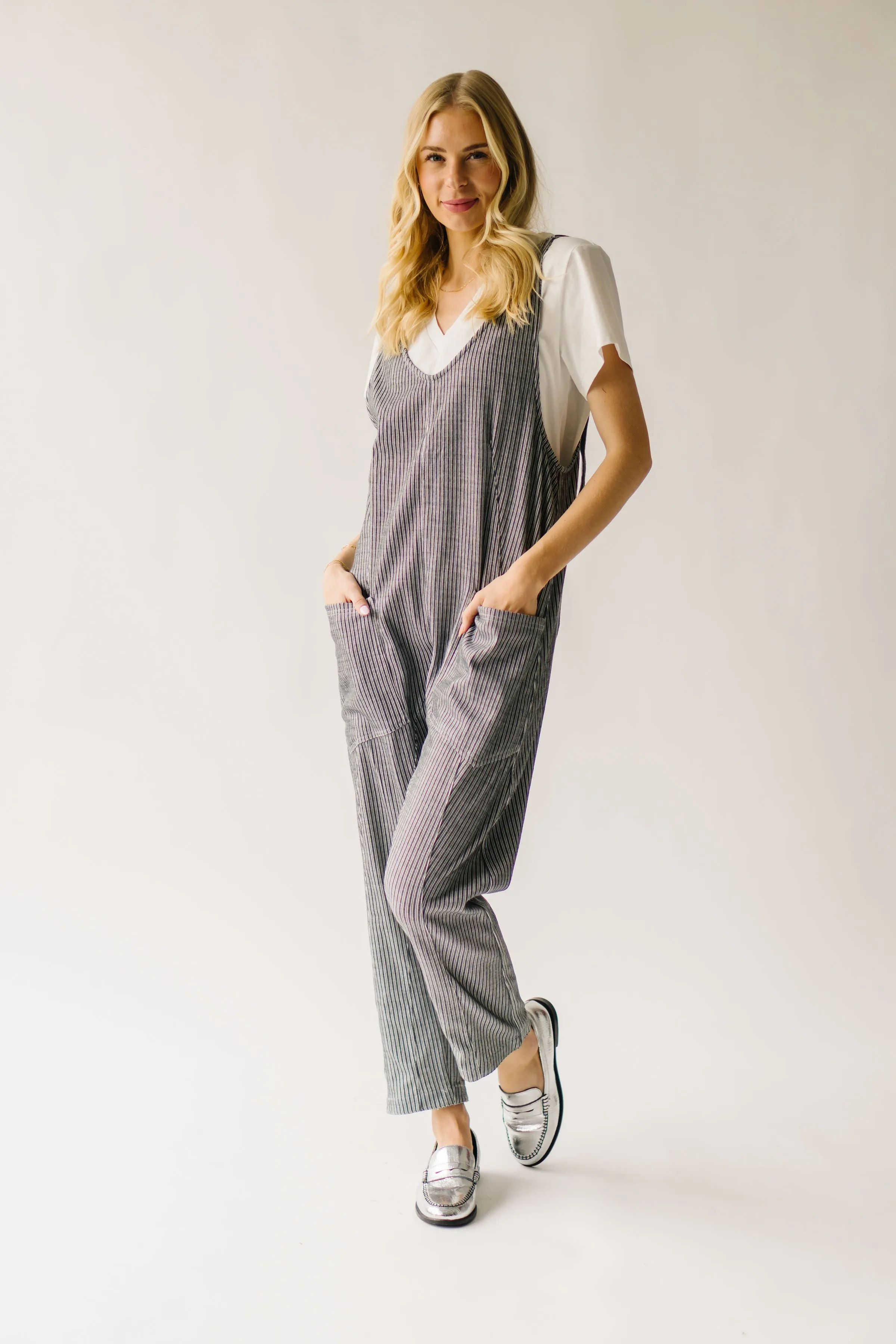 The Villard Textured Overall in Charcoal