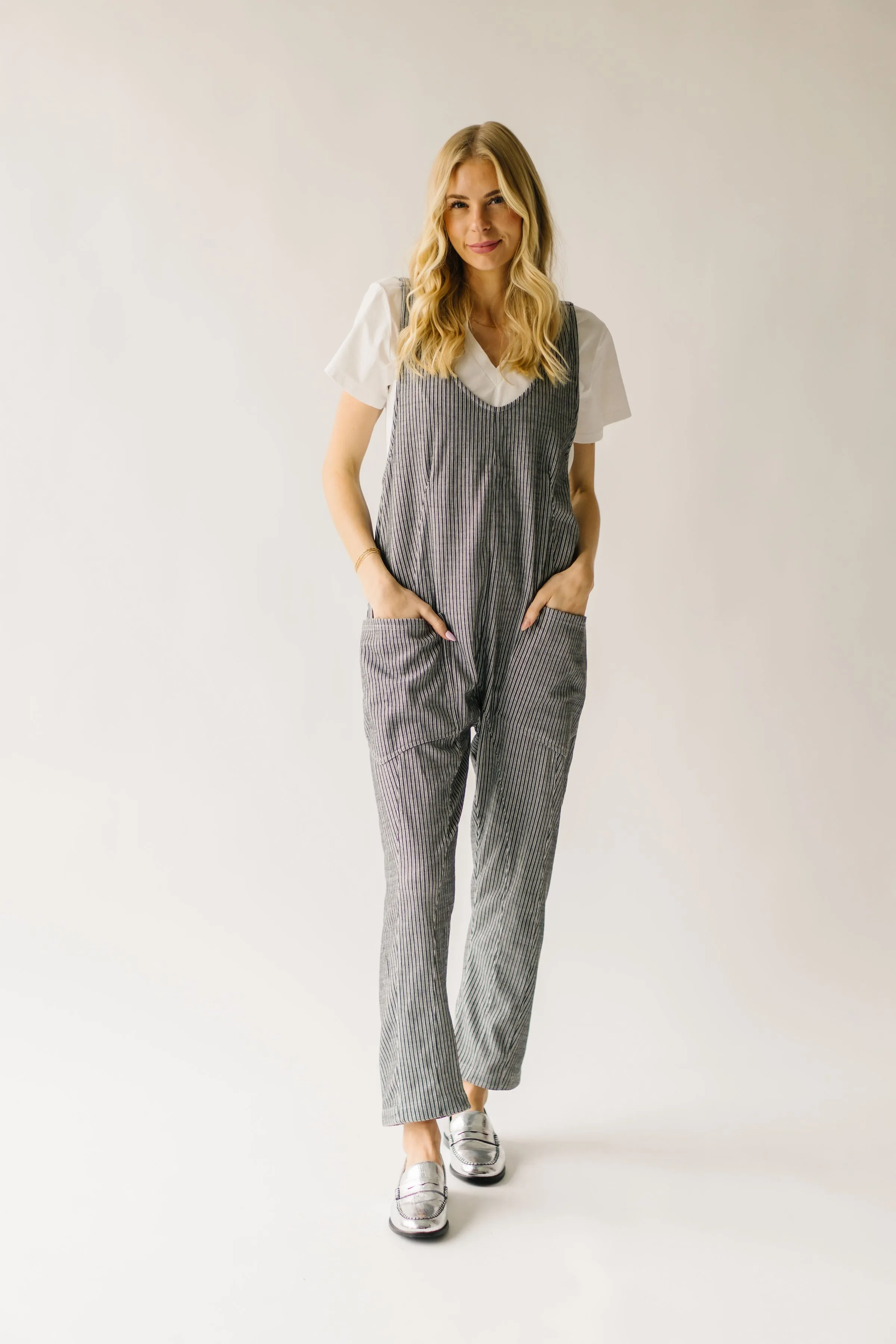 The Villard Textured Overall in Charcoal