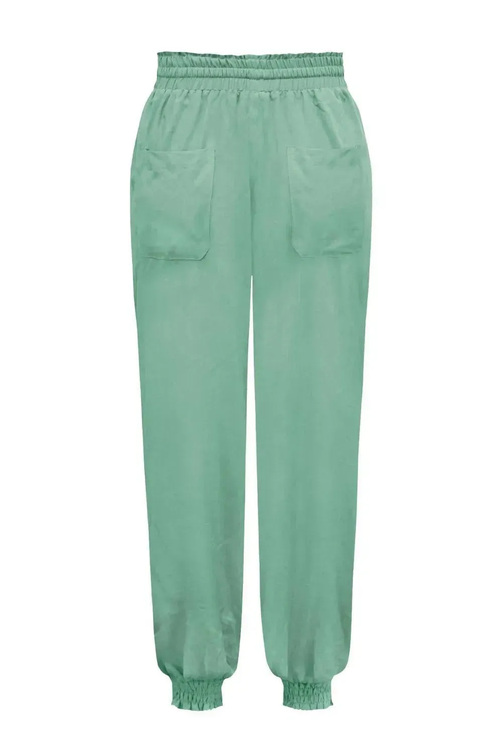 Tie Waist Long Joggers with Functional Pockets