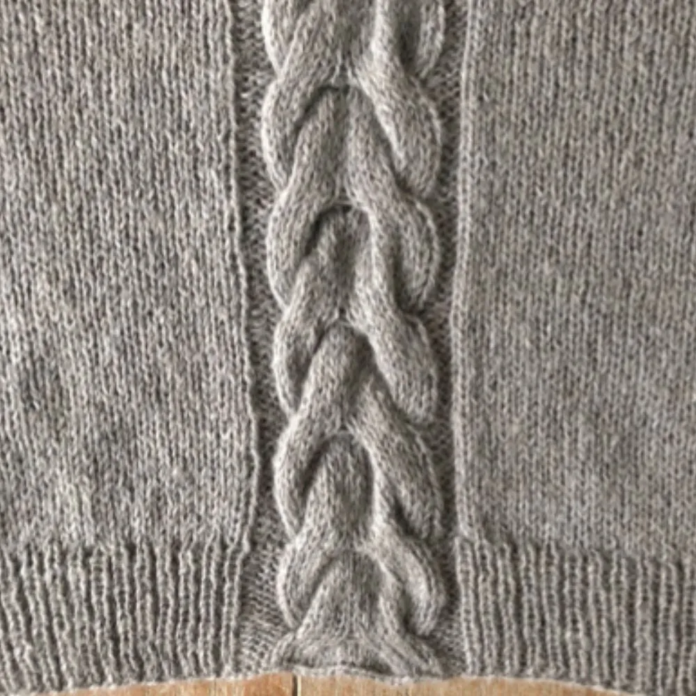 Top Down with Centre Panel Cabling Easy Fit Jumper Knitting Pattern (N1720)