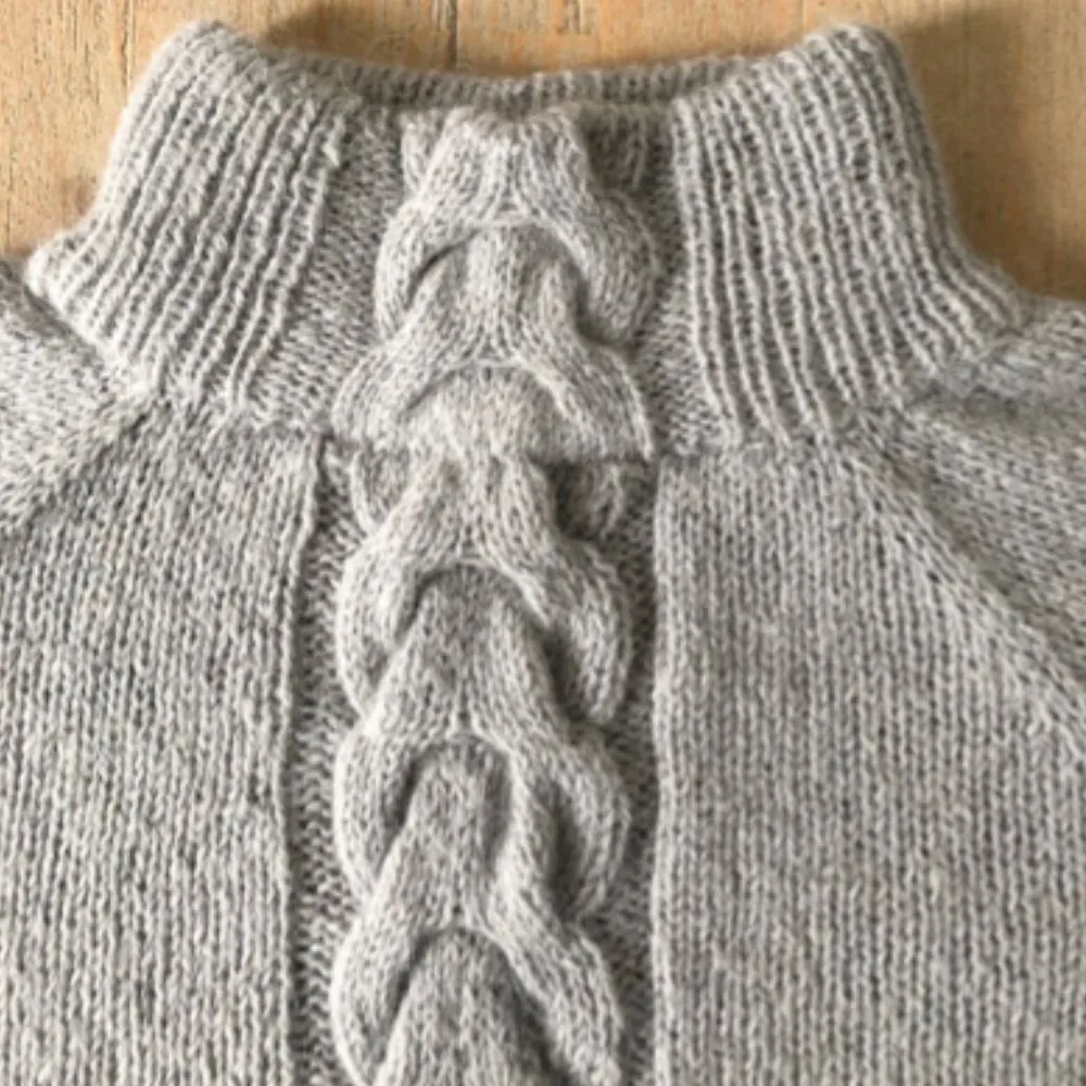 Top Down with Centre Panel Cabling Easy Fit Jumper Knitting Pattern (N1720)