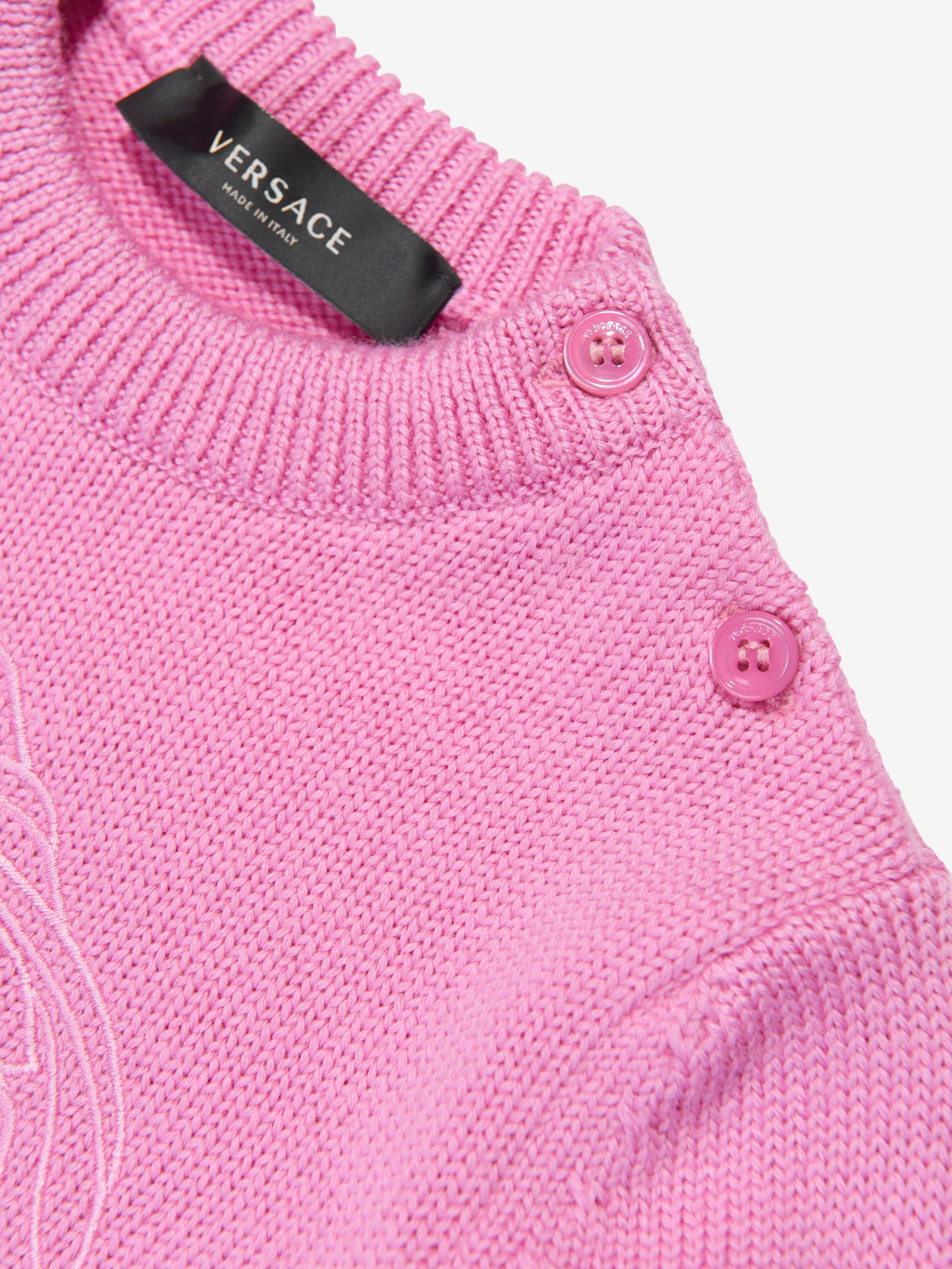 Versace Baby Girls Logo Jumper in Pink
