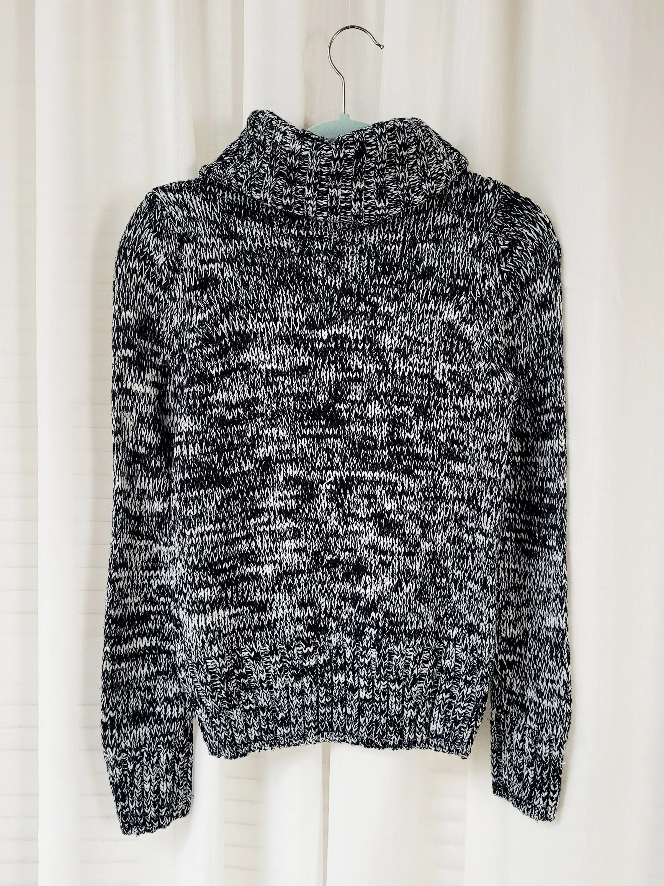 Vintage 00s jazzy knit monochrome rollneck jumper top