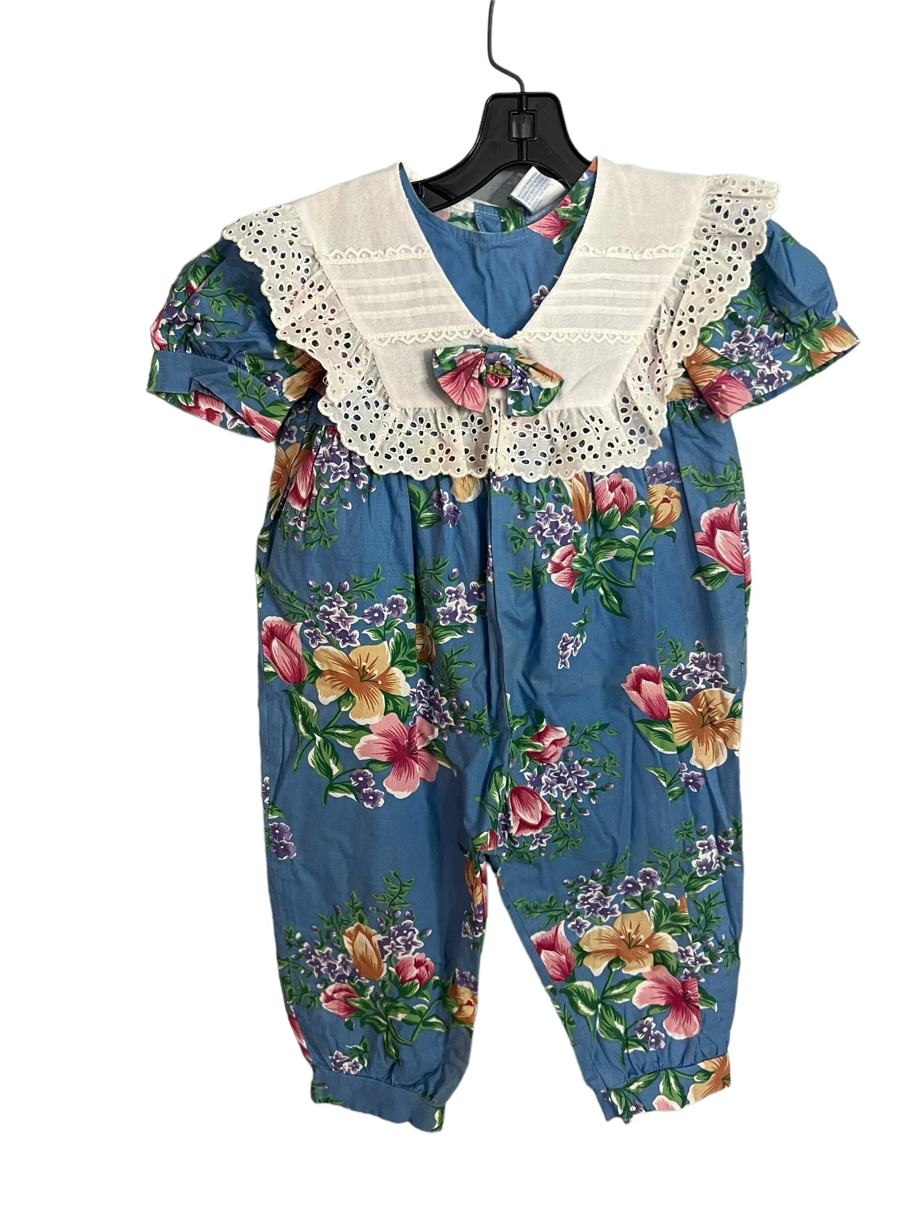 Vintage 80's floral baby romper 2T