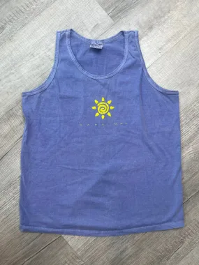 Vintage Indigo Blue Cape May Graphic Tank Top by Anvil