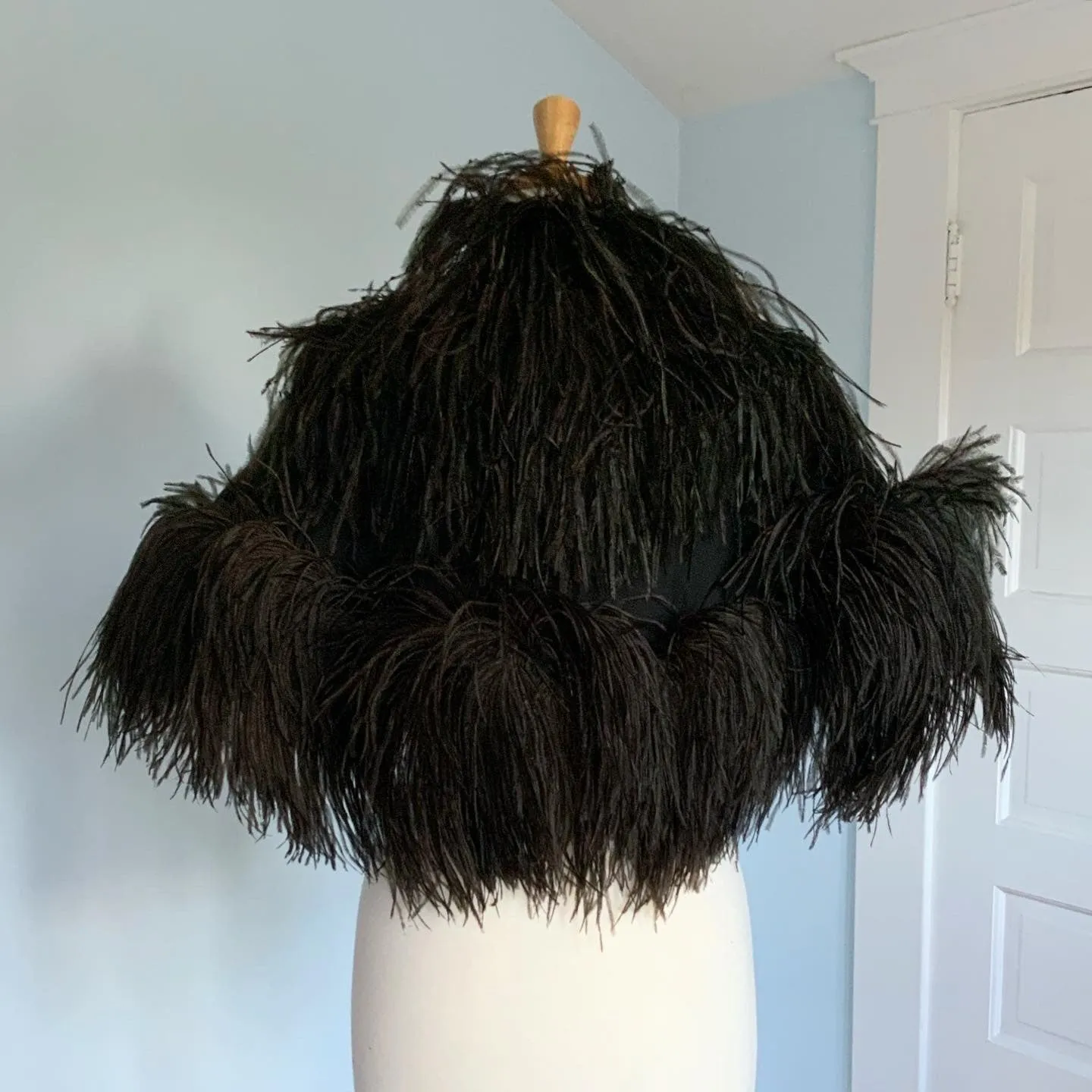 Vintage Ostrich Feather Cape on Satin by "The Ann Lawrence Collection - Santa Fe, NM"