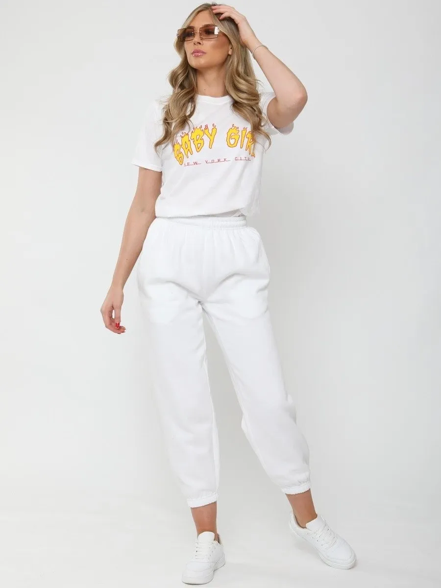 White Oversized Joggers