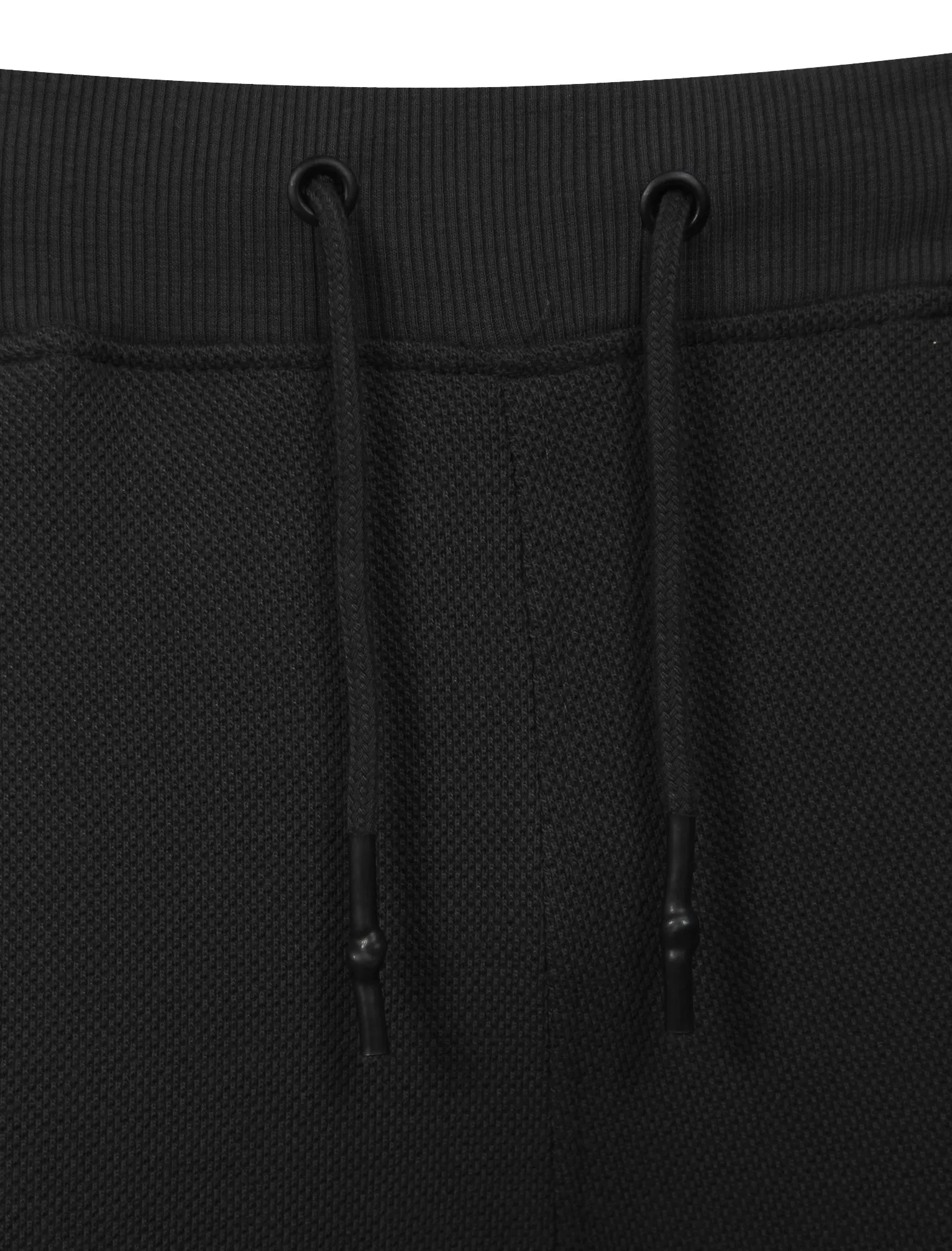 Winston Piqué Panel Cuffed Joggers in Black